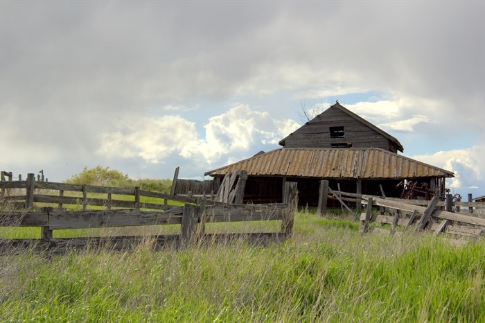 This crumbling farmhouse is located in the Kamloops area. 