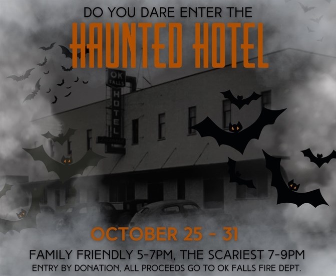 This posted is for a scary Halloween basement tour of the historic OK Falls Hotel. 