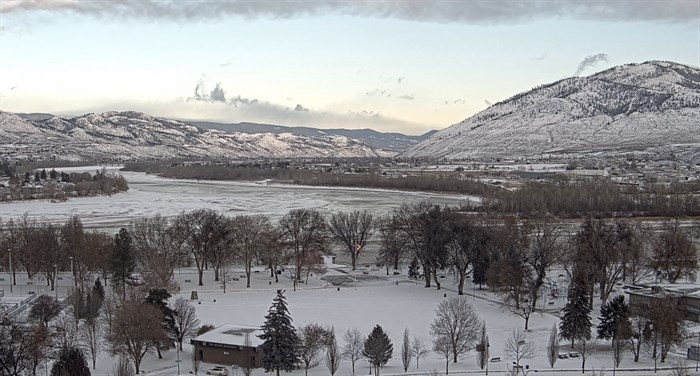 Kamloops frozen over the morning of Jan. 11, 2024.