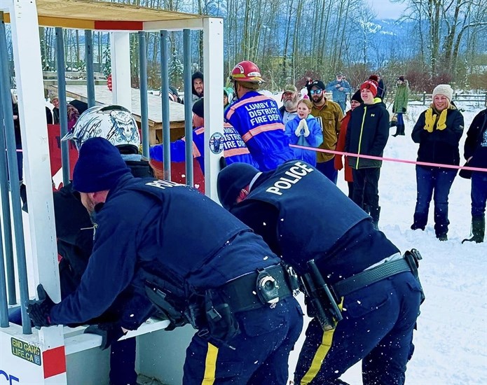 The competition between Lumby RCMP and the Lumby Fire Department was fierce at Lumby Outhouse Races. 