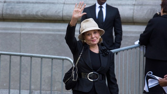 Barbara Walters arrives at a funeral service for comedian Joan Rivers at Temple Emanu-El in New York, Sunday, Sept. 7, 2014.