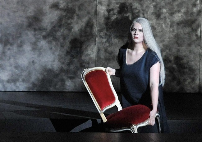FILE - In this March 22, 2010 file photo singer Maria Radner as first norn performs during a dress rehearsal for Richard Wagner's opera 