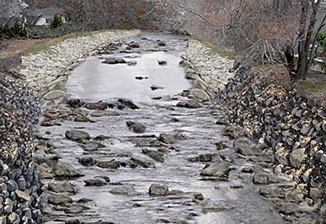 A conceptual drawing of the restored portion of Penticton Creek.