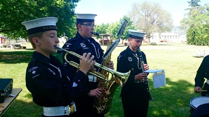 Local sea cadets tune-up in preparation for a visit from Defence Minister Jason Kenny at the Vernon Army Camp, Saturday, May 23, 2015.