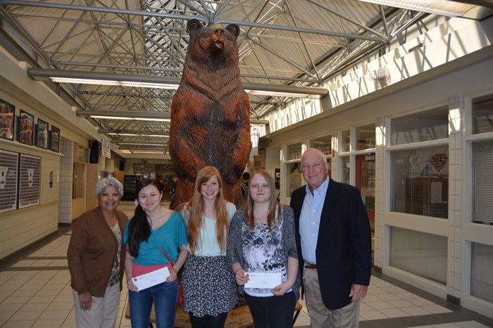 Pictured in this contributed photo, left to right, Yasmin Thorpe, Breanne Pitts, Corrie Knapp, Courtney Korabek, and Rick Thorpe at Mount Boucherie Secondary School.