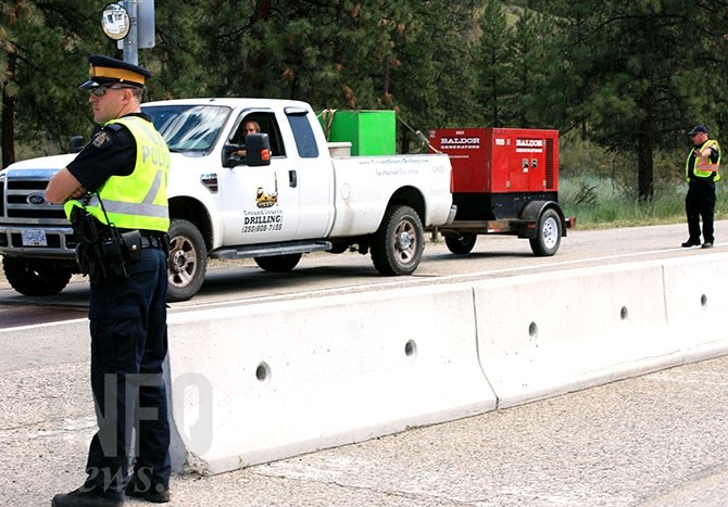 Police were out in force at the scales on Highway 97 south of Penticton targeting motorcycles, commercial vehicles and anything towing a trailer, Friday, June 19, 2015.