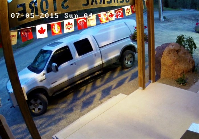 The vehicle used in a break and enter at Pinantan General Store this past weekend.