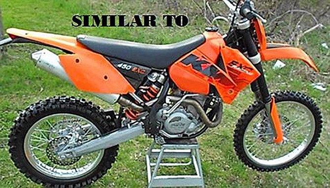 An orange 2006 KTM 450 EXC with B.C. plate number U94316 and VIN VBKEXM40X6M30956 was stolen in Lake Country this week.