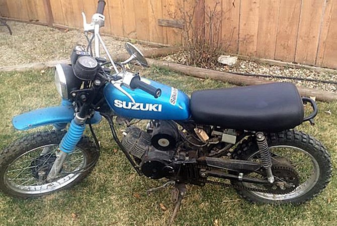 A vintage Suzuki dirtbike was stolen from a home in Lake Country June 28.