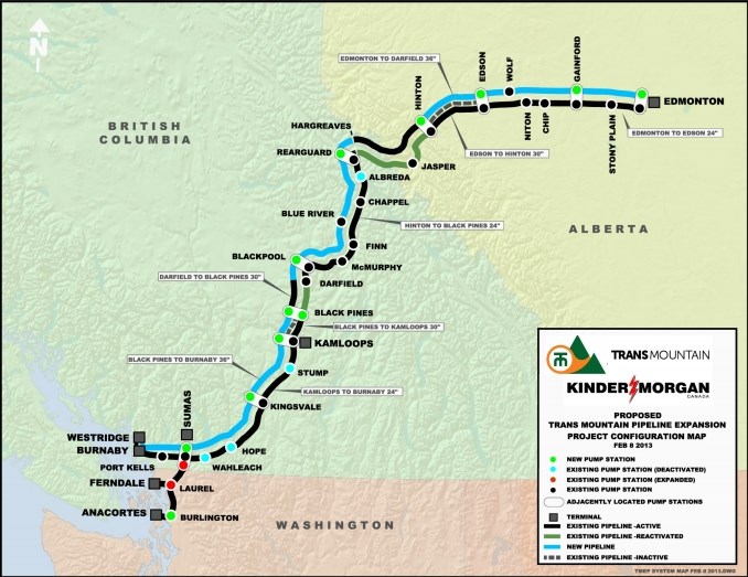 The proposed 'twinning' of the Trans Mountain pipeline.