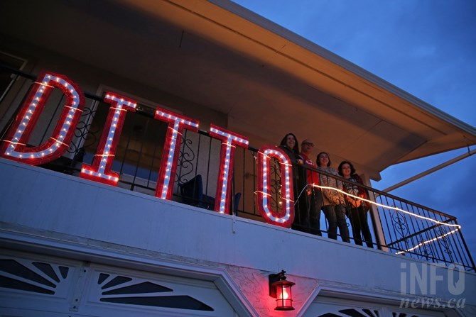 Todd, Jacquie, Isabella and Charlotte Ford spent about three days creating their large 'ditto' Christmas display.