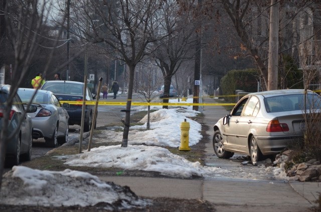 Police cordoned off a section of 27 Avenue Feb. 10 to investigate the bizarre incident. 