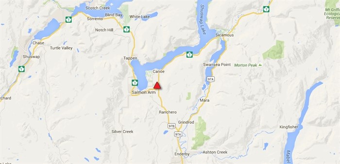 Highway 1 east of Salmon Arm is closed in both directions because of a vehicle incident, according to Drive B.C. 