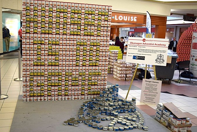 Okanagan Adventist Academy won best use of labels at the 2016 Canstruction.