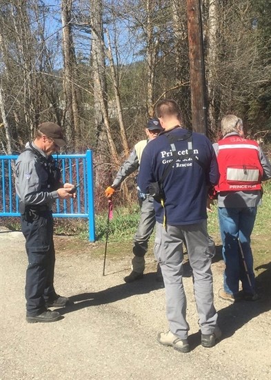 Princeton Ground Search and Rescue volunteers look for missing stuffed animal, Bunny Bunny, Saturday, April 9, 2016.