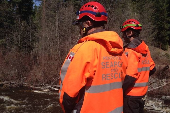 Penticton Seach and Rescue volunteers were part of the initial search until it was suspended due to the fast flow creek.