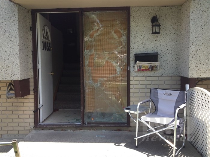 Firefighters smashed a window next to the front door to gain entry to the home rescuing three cats.