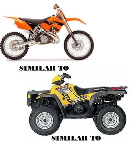An ATV and dirt bike similar to those pictured were stolen from a garage in West Kelowna June 15, 2016.