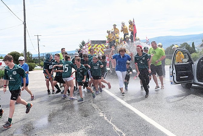 West Kelowna MLA Christy Clark took part in a Canada Day water fight over the weekend.