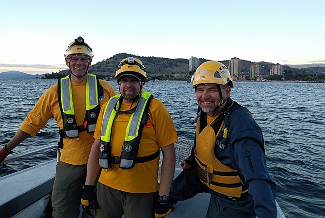 The Canada Day patrol at the Kelowna waterfront included two RCMP boats and Inland Divers Underwater Service Ltd. who helped Central Okanagan Search and Rescue maintain a safe perimeter around the fireworks barge.