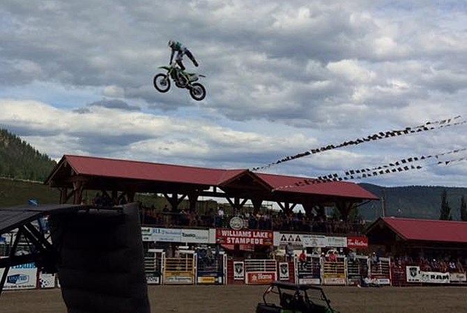 Kelowna FMX pro Kris Garwasiuk performed at the 90th annual Williams Lake Stampede over the weekend.