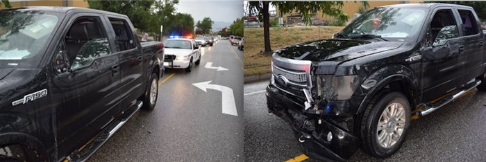 The Ford F-150 involved in multiple hit-and-runs in Kelowna, Tuesday, Aug. 2, 2016 is pictured in these RCMP handout photos.