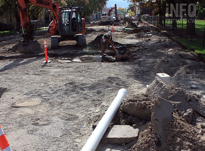 The city is busy finishing up this year's downtown revitalization work on Main Street's 100 block.