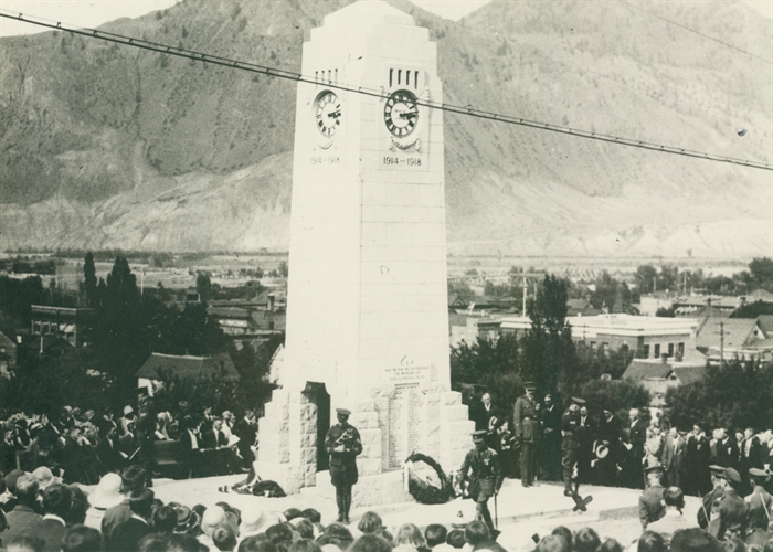 Cenotaph at Unveiling on May 24, 1925. Kamloops Museum Archives photo 1524.