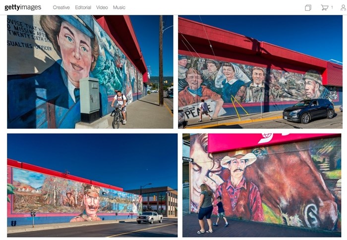 Photos of Michelle Loughery's murals being sold on Getty Images. 