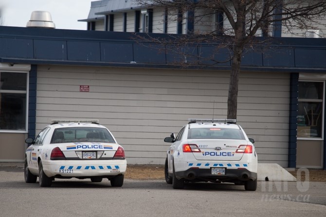 Several police cruisers were stationed in front of Brocklehurst Middle School after an incident involving a group of youth and a BB gun March 2, 2017.