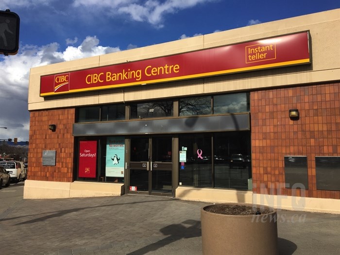 The CIBC Bank on Victoria Street in downtown Kamloops was robbed shortly after 2:30 p.m. April 11, 2017.