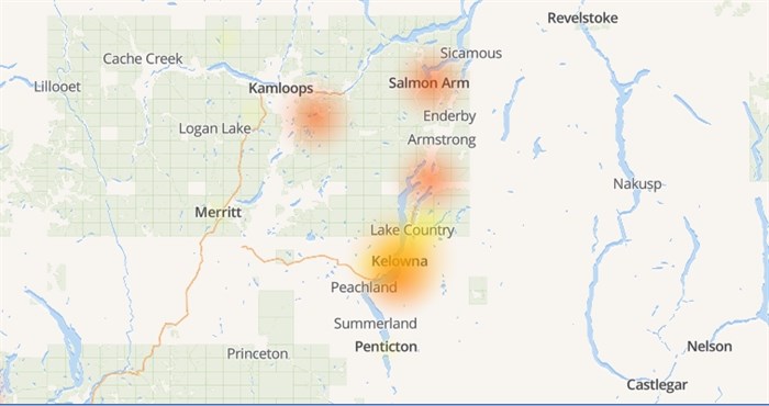 Shaw customers across the Interior may be experiencing interruptions with their internet, cable or telephone services.