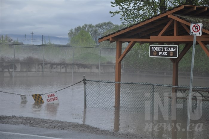 Rotary Trails Park is often closed in spring due to flooding, but rarely is it entirely under water.