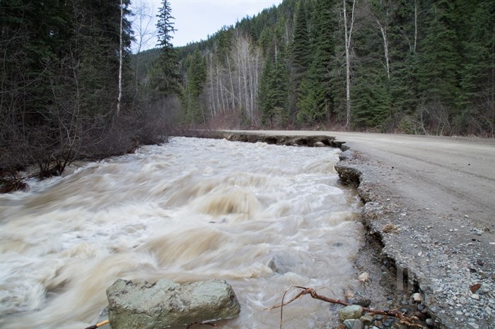 Parts of Jamieson Creek Road in Kamloops have been completely washed away. 