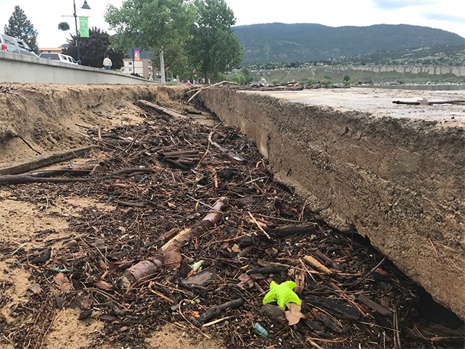 The City of Penticton is currently assessing damage to the Okanagan Lake waterfront following last night's windstorm, May 24, 2017.