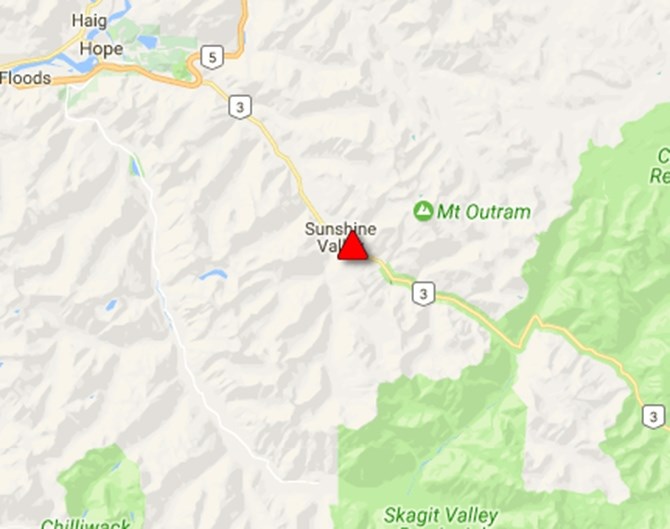 Drive BC is reporting Highway 3 closed eastbound between Manning Park gate and Sunshine Valley this afternoon, June 2, 2017.