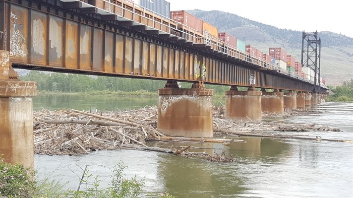 Debris will likely be floating down the North Thompson after crews clear the log jam today, June 8. 