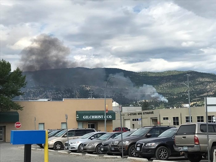 A fire in Penticton's West Bench area, Thursday, July 20, 2017.