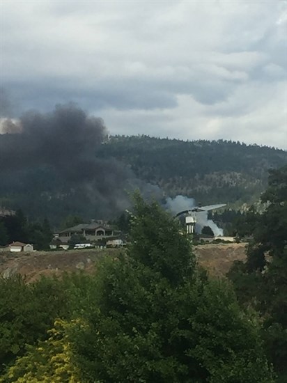 A fire in the Westbench area of Penticton, Thursday, July 20, 2017.