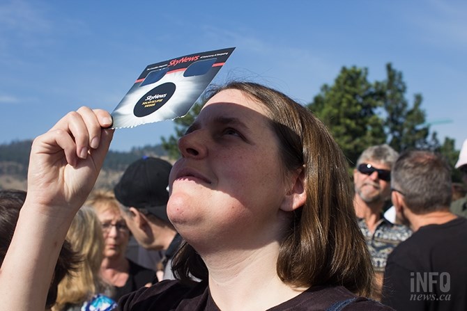 Erin Klaudt got to TRU early today, Aug. 21, to take in the solar eclipse.