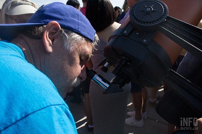 Peter Pel took in the eclipse with a telescope at TRU.