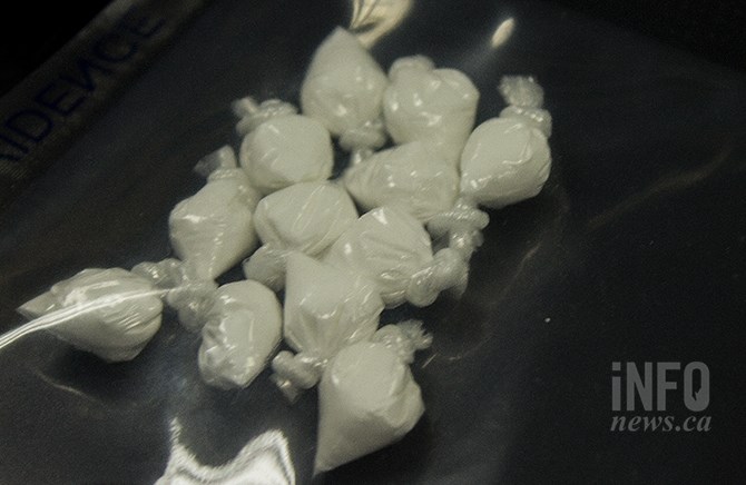 Pre-packaged baggies of cocaine were seized during a drug bust in Kamloops last month.