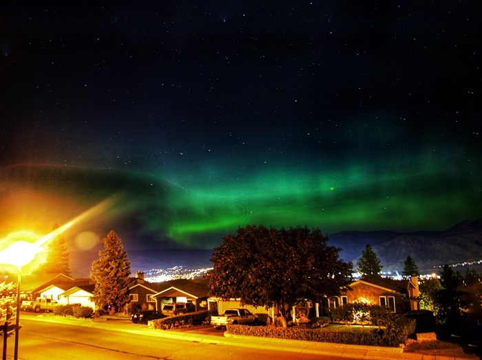 The northern lights in Kamloops on Sept. 27, 2017.
