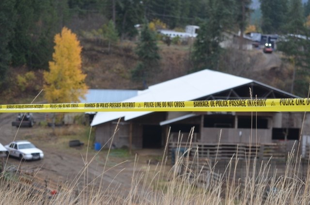 Police tape is wrapped around 2290 Salmon River Road where police are conducting an intensive search, Wednesday, Oct. 25, 2017.