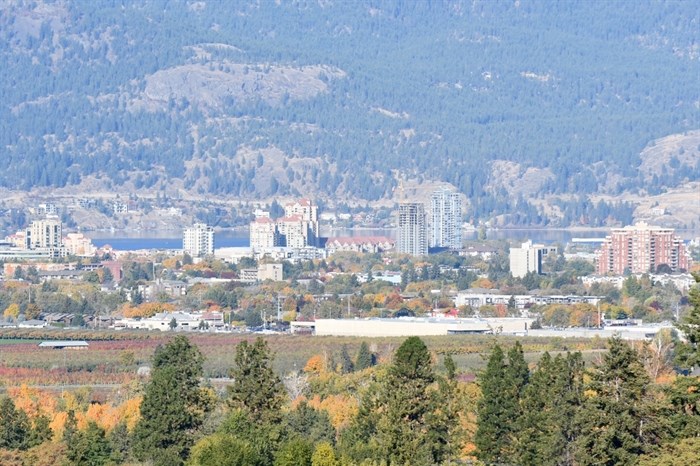 Kelowna's roots as an agricultural town are evident in this photograph taken from East Kelowna.