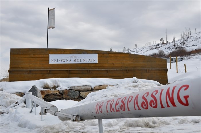 Kelowna Mountain remains gated March 9, 2018.