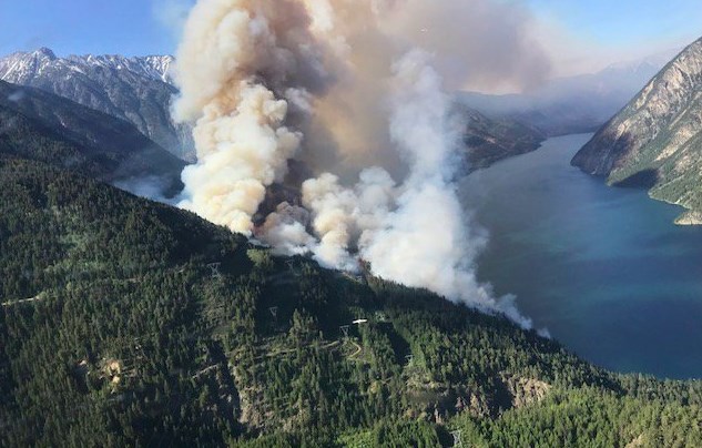 A wildfire broke out near Lillooet on May 23, 2018, putting some residents on evacuation alert.