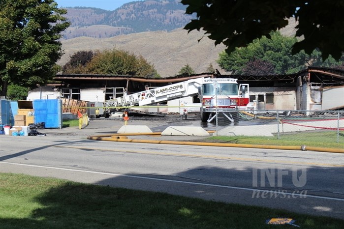 Parkcrest Elementary School in Kamloops was destroyed by a fire on Thursday, Sept. 5, 2019. Pictured is what is left of the structure the next morning, Friday, Sept. 6, 2019.