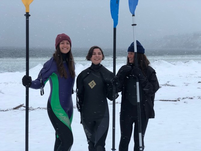 These women thought it was a good day for a paddle on Okanagan Lake.