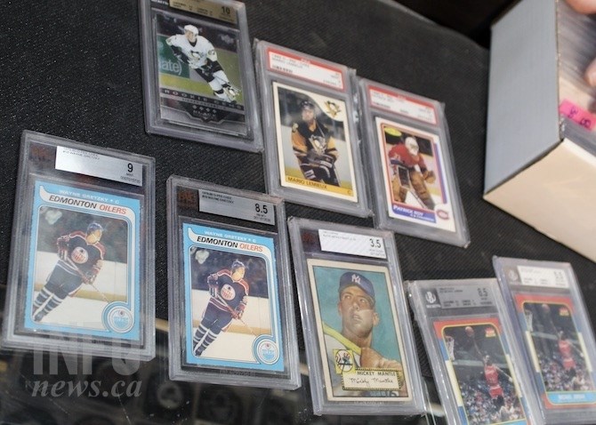Wobshall doesn't want to broadcast what this small collection of cards is worth. Normally they're locked safely away.